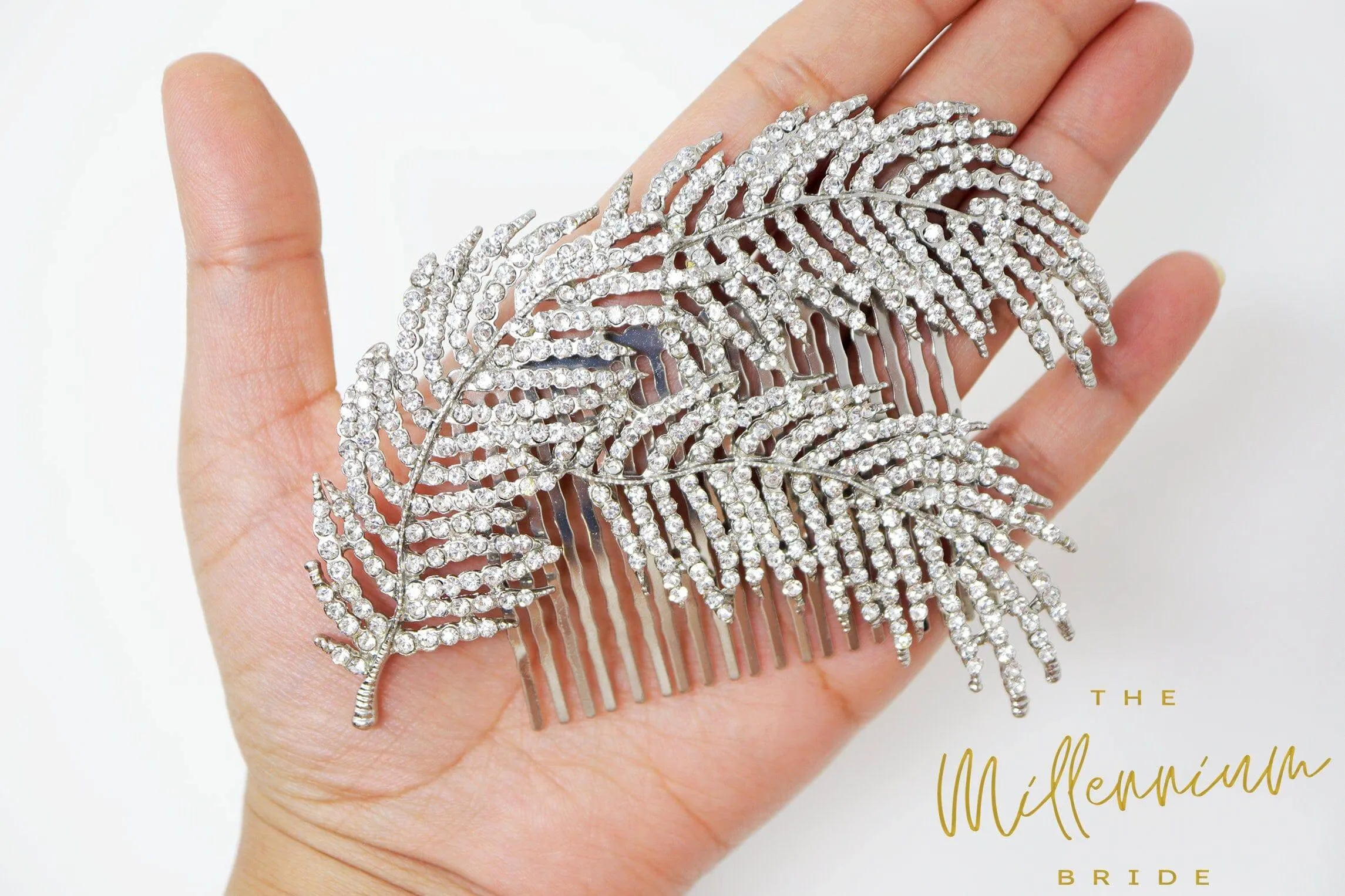 Crystals Feather Bridal Hair piece, Bridal Hair Accessories, Wedding Hair Accessory, Bridal Hair Comb. Active Restock requests: 0