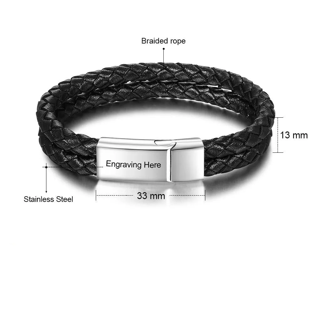 Customized Double Layer Braided Rope Bracelets For Men