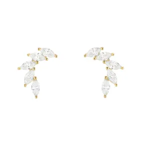 CZ Leaf Ear Crawler Earrings