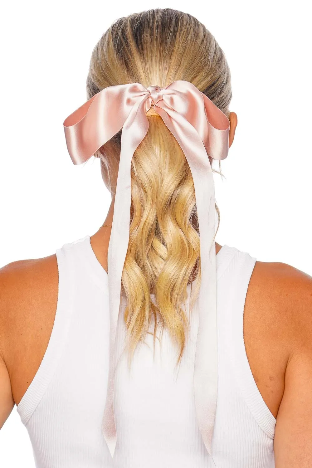 Darla Blush Silk Bow Barrette