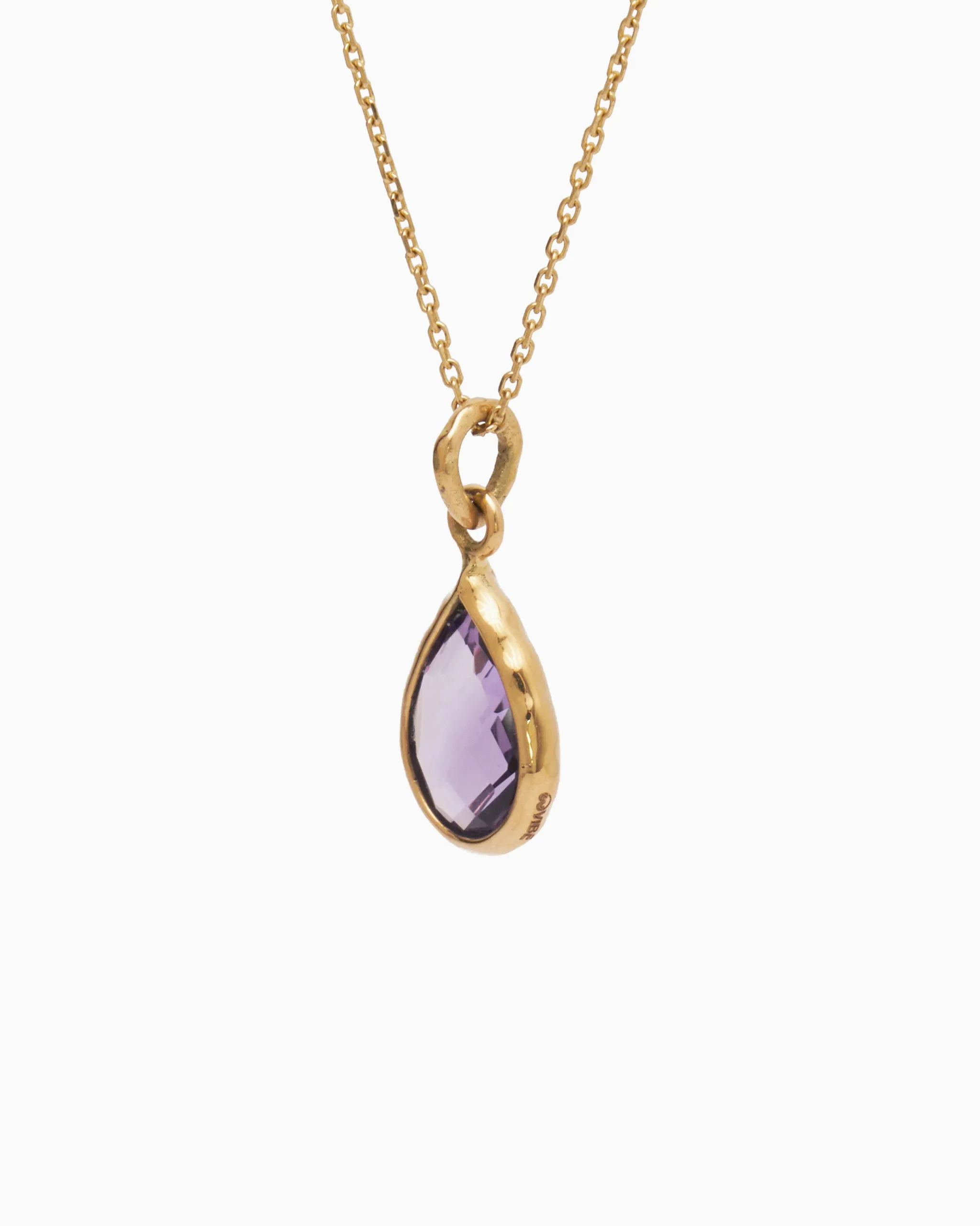 Dewdrop Stone Pendant - Amethyst