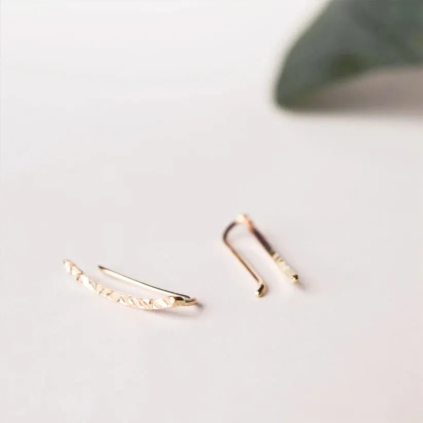 Ear Climbers - Gold - Textured