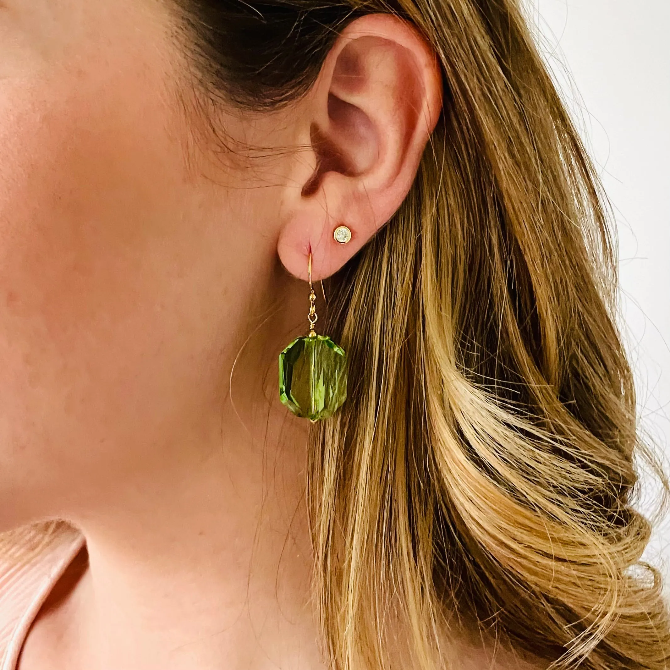 Ear Wires & Peridot Crystals