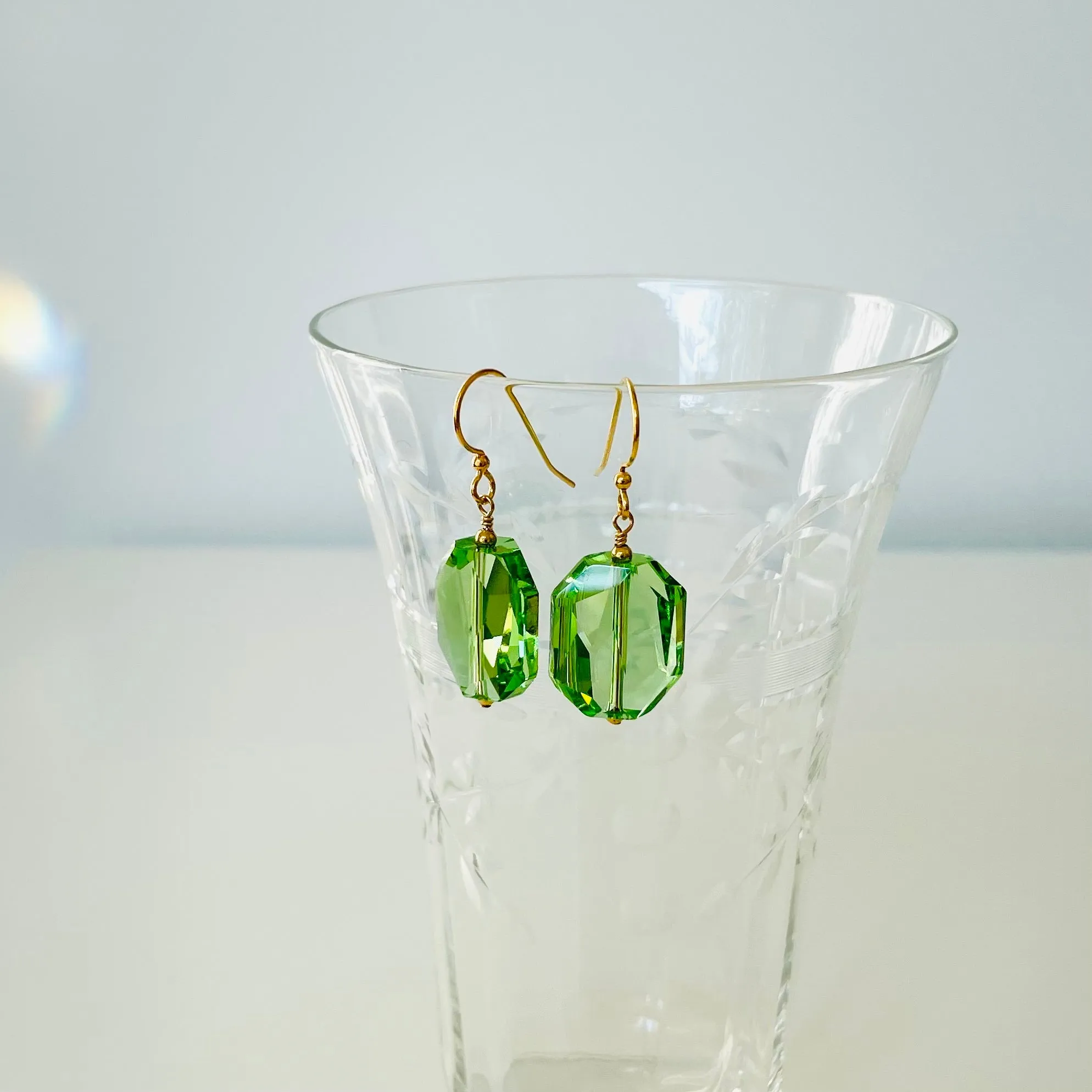 Ear Wires & Peridot Crystals