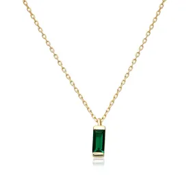 Emerald Baguette Necklace