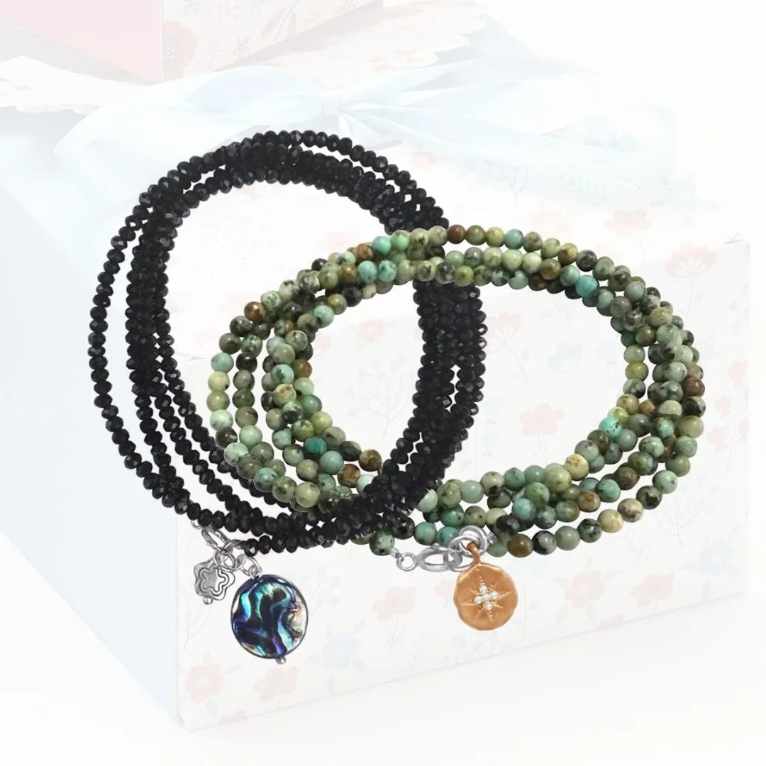 Enjoy the Journey and Ocean Beauty Wrap Bracelet with Abalone - Ocean Themed Bracelets