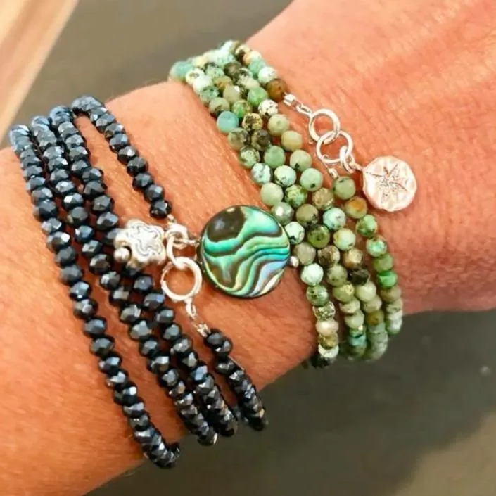 Enjoy the Journey and Ocean Beauty Wrap Bracelet with Abalone - Ocean Themed Bracelets