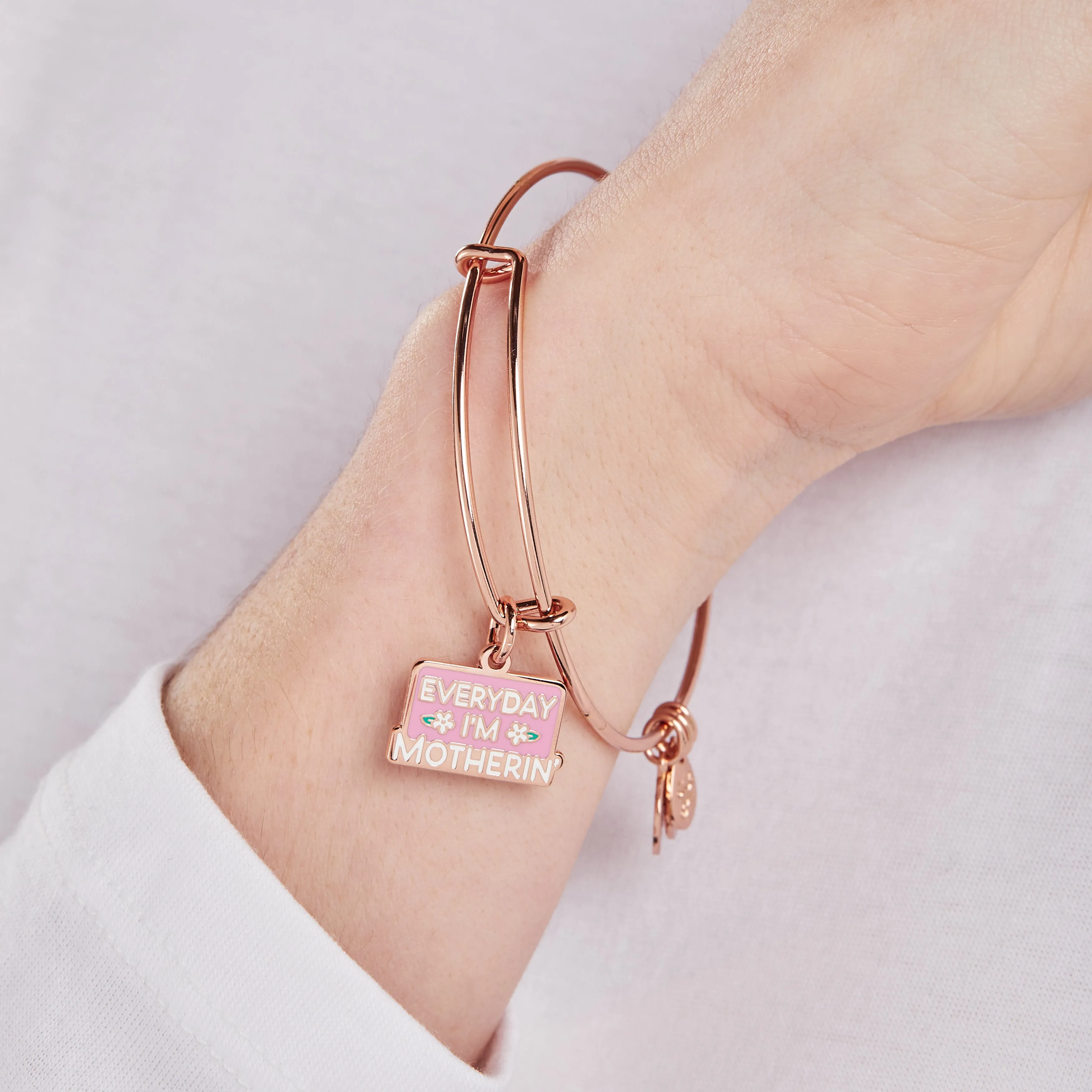 'Everyday I'm Motherin' Charm Bangle Bracelet