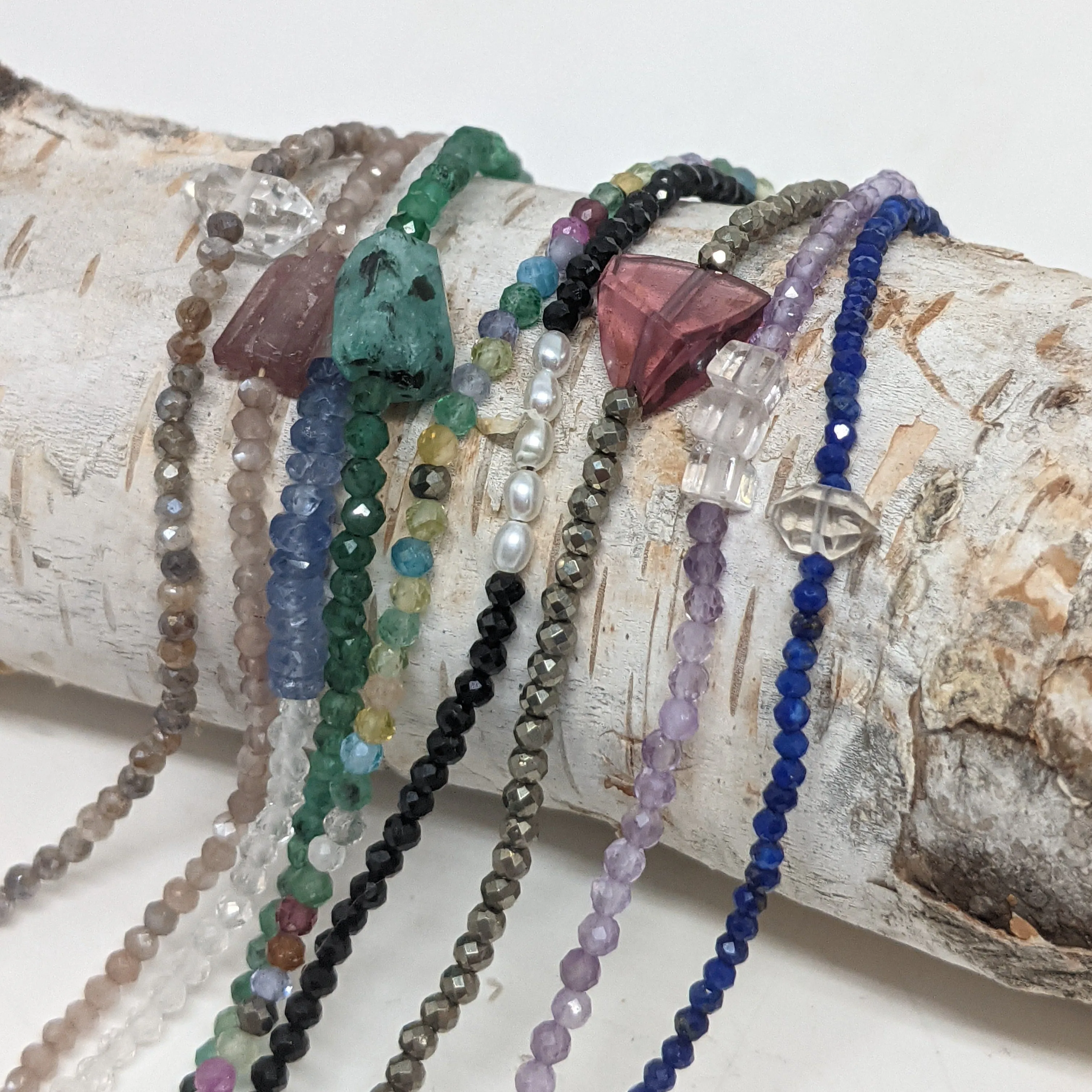 Gemstone Bracelets in Silver by Margaret Solow