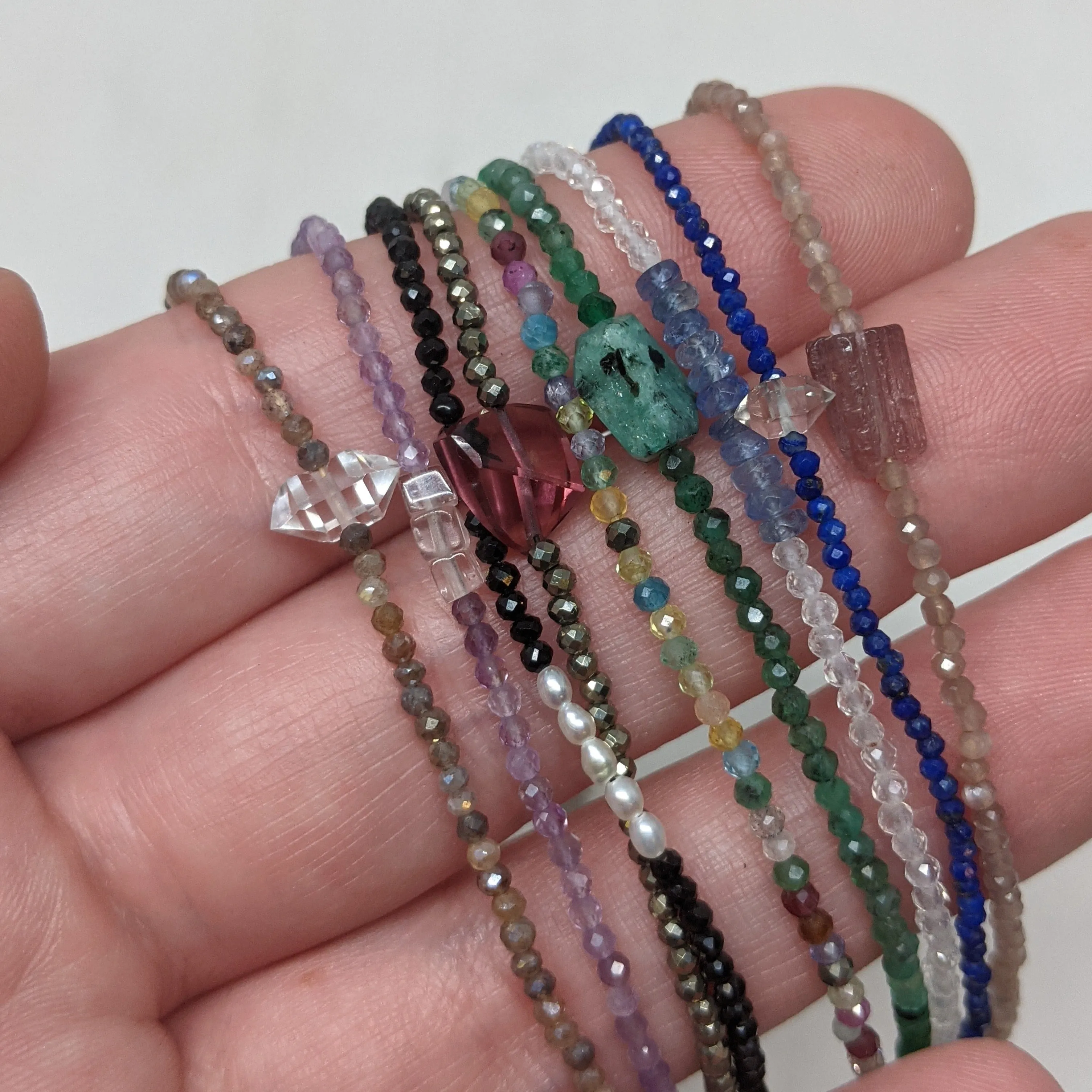 Gemstone Bracelets in Silver by Margaret Solow