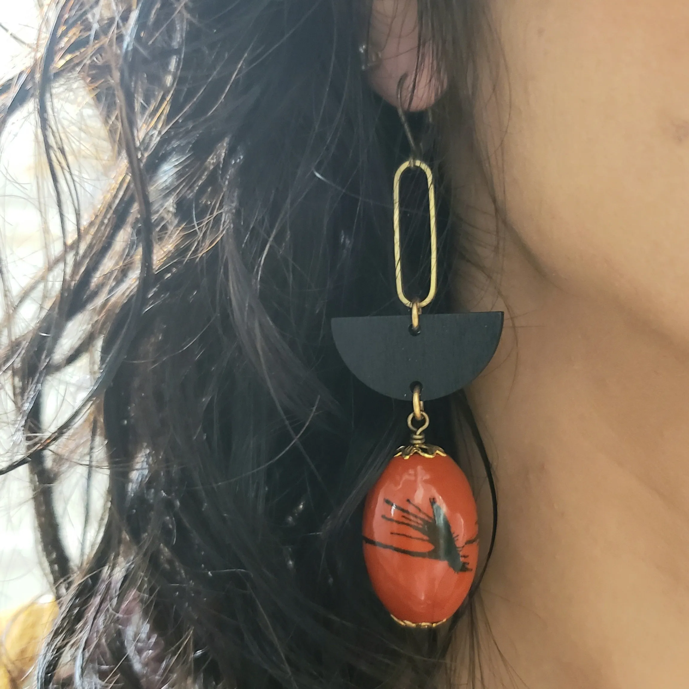 Geometric splash drop earrings