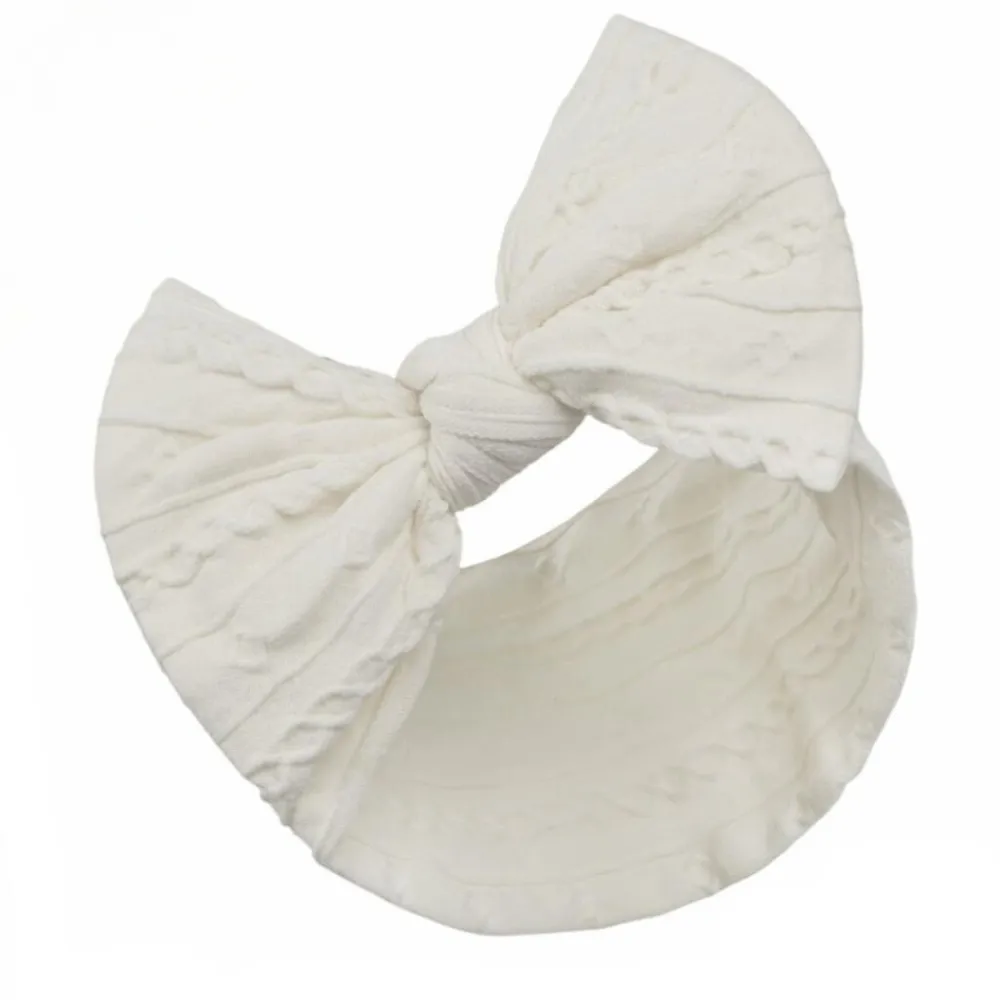 Girls Cream Headband with Bow