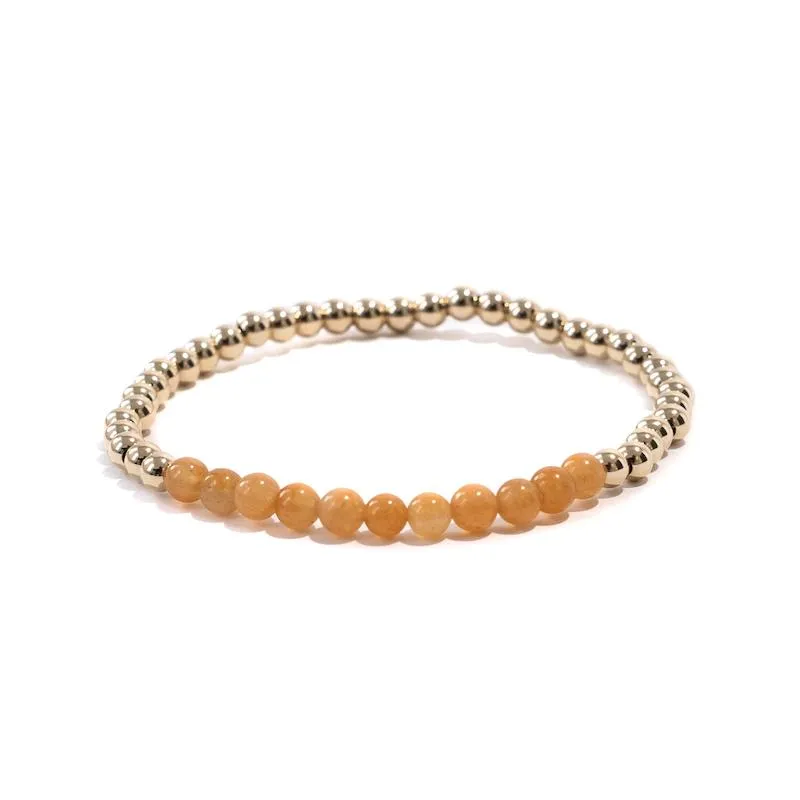 Gold Beaded Gemstone Bracelets - 4 mm