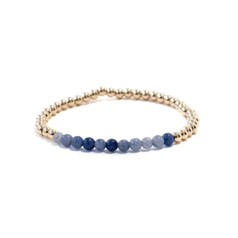 Gold Beaded Gemstone Bracelets - 4 mm