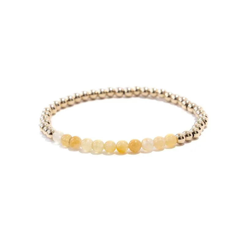 Gold Beaded Gemstone Bracelets - 4 mm