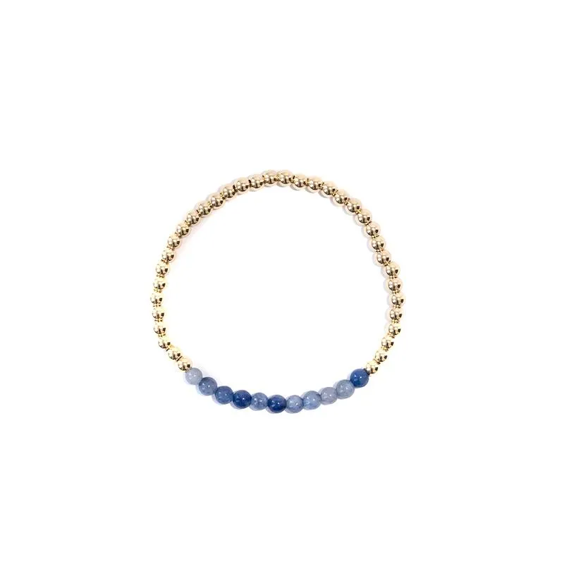 Gold Beaded Gemstone Bracelets - 4 mm