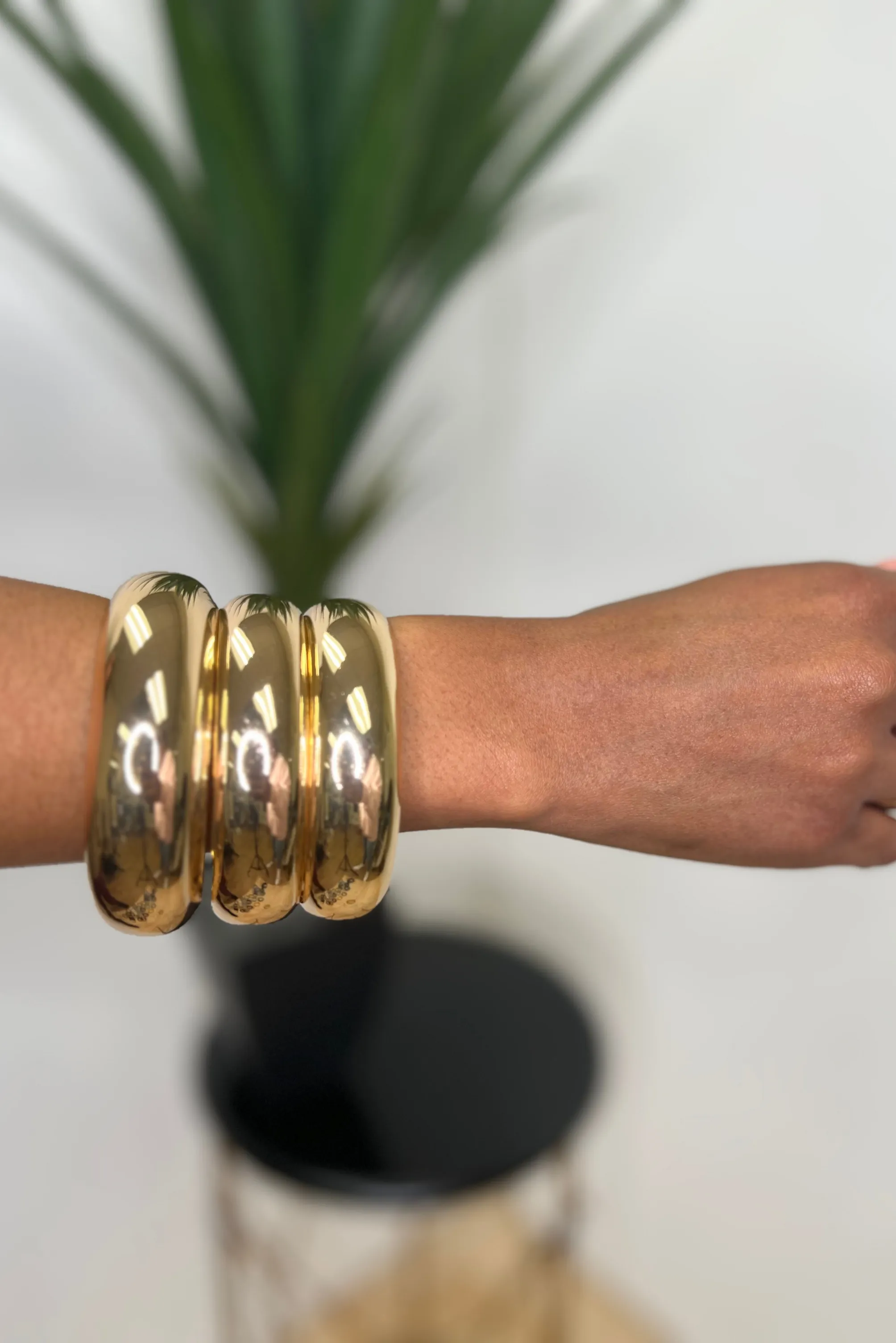 Gold on Gold 3 Stacked Bangles Bracelets