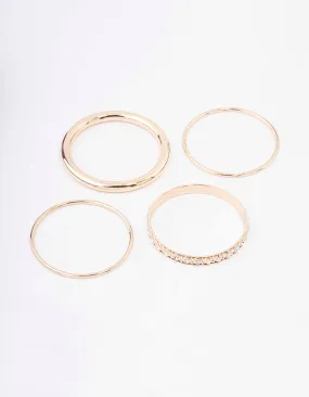 Gold Ornate Bangle 4-Pack