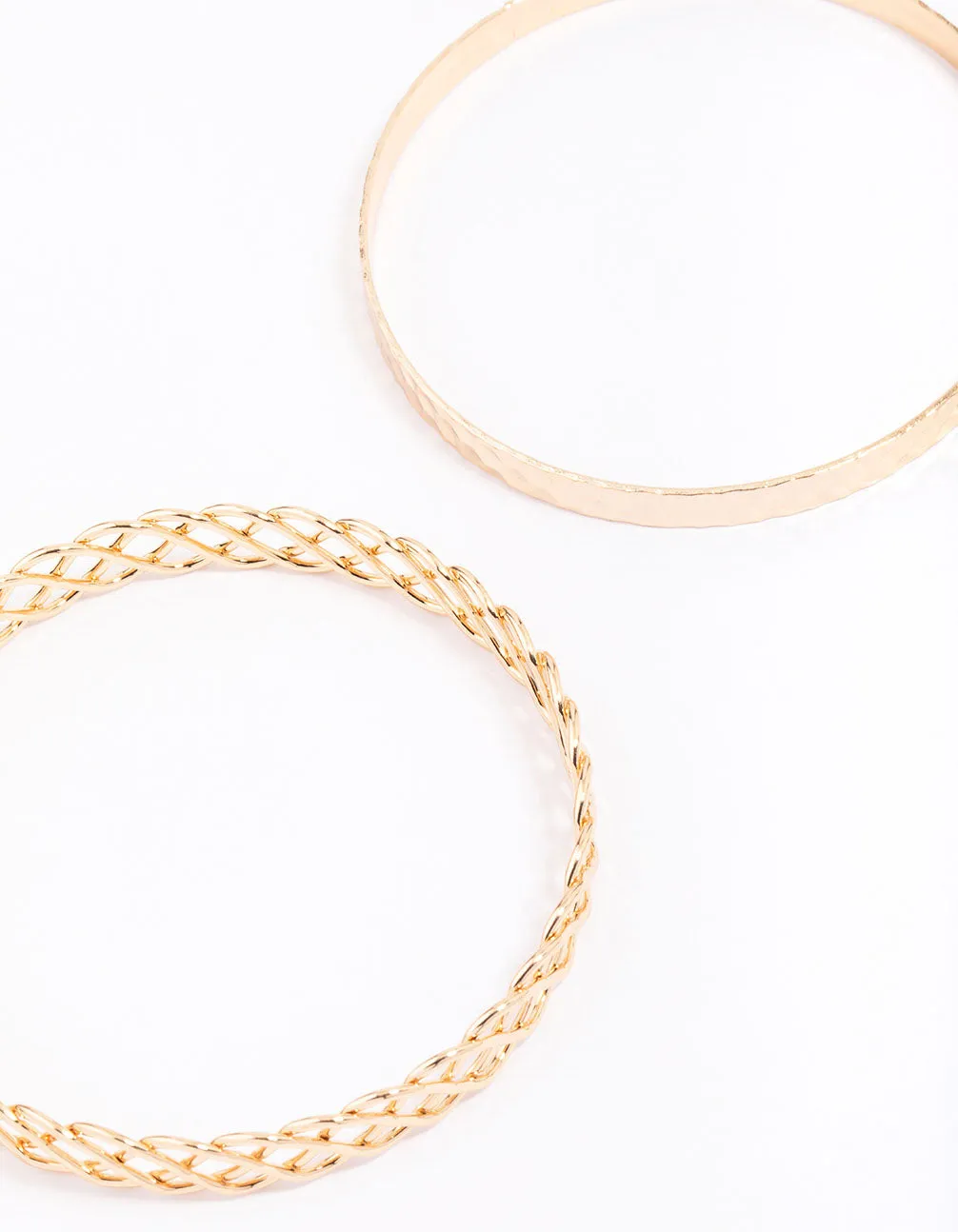 Gold Woven Bangle 3-Pack