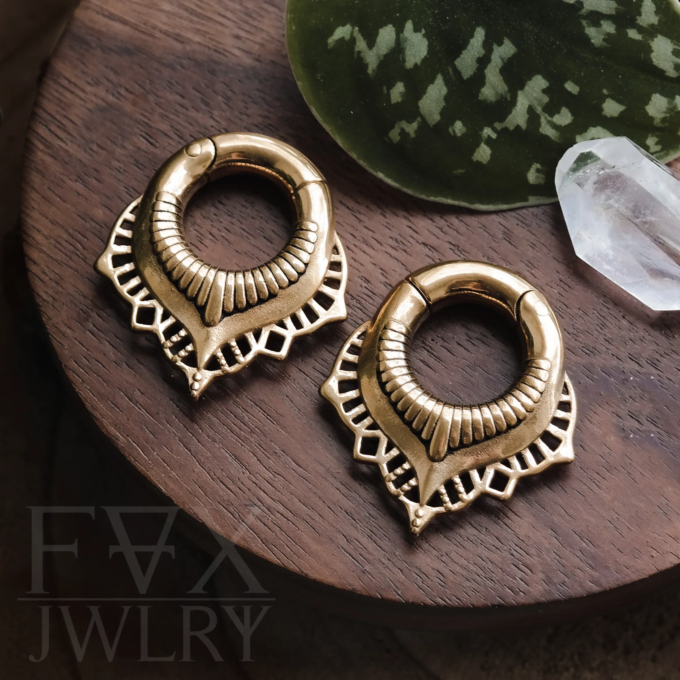 Golden Mandala Clicker Ear Weights