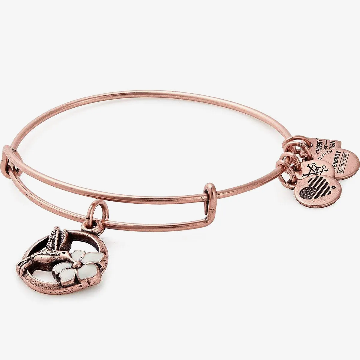 Hummingbird Charm Bangle Bracelet