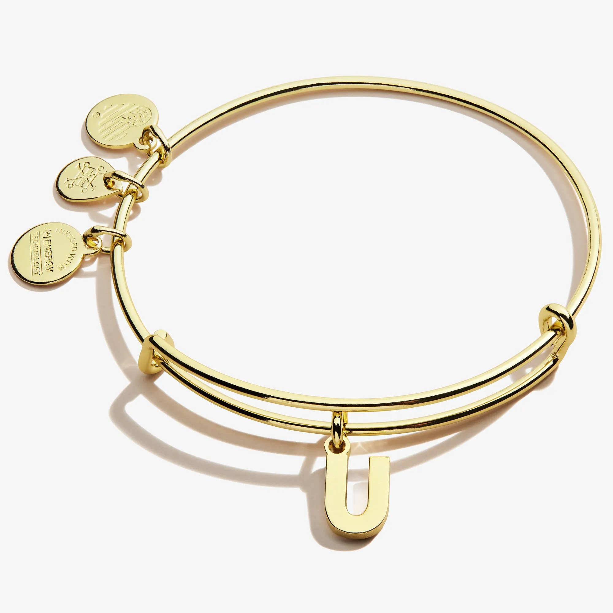 Initial U Charm Bangle