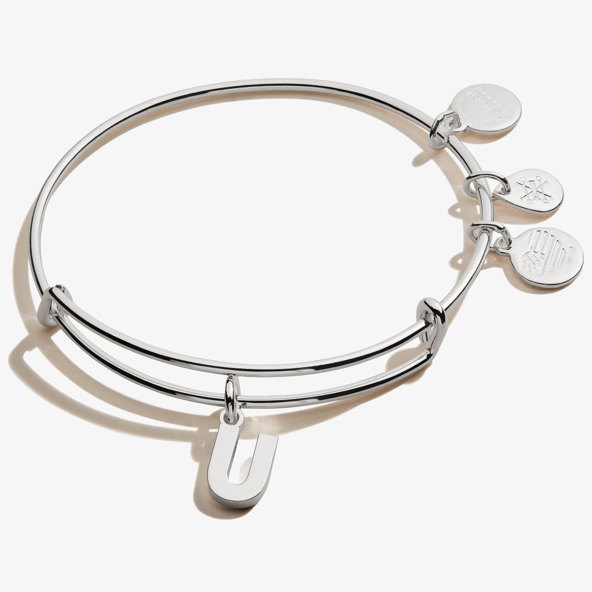 Initial U Charm Bangle