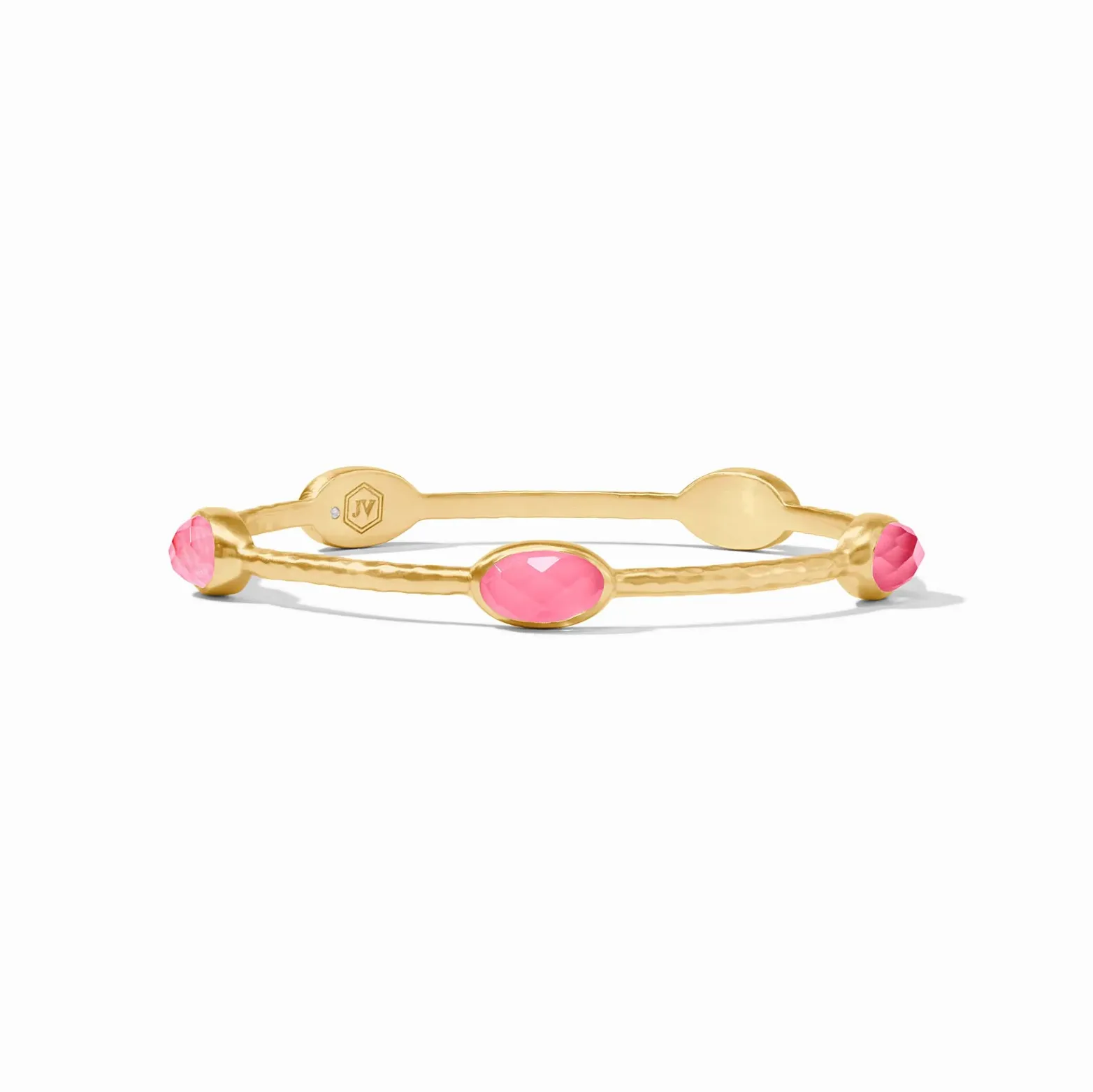 Julie Vos Ivy Stone Bangle, Peony Pink