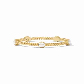 Julie Vos Nassau Stone Bangle, Pearl