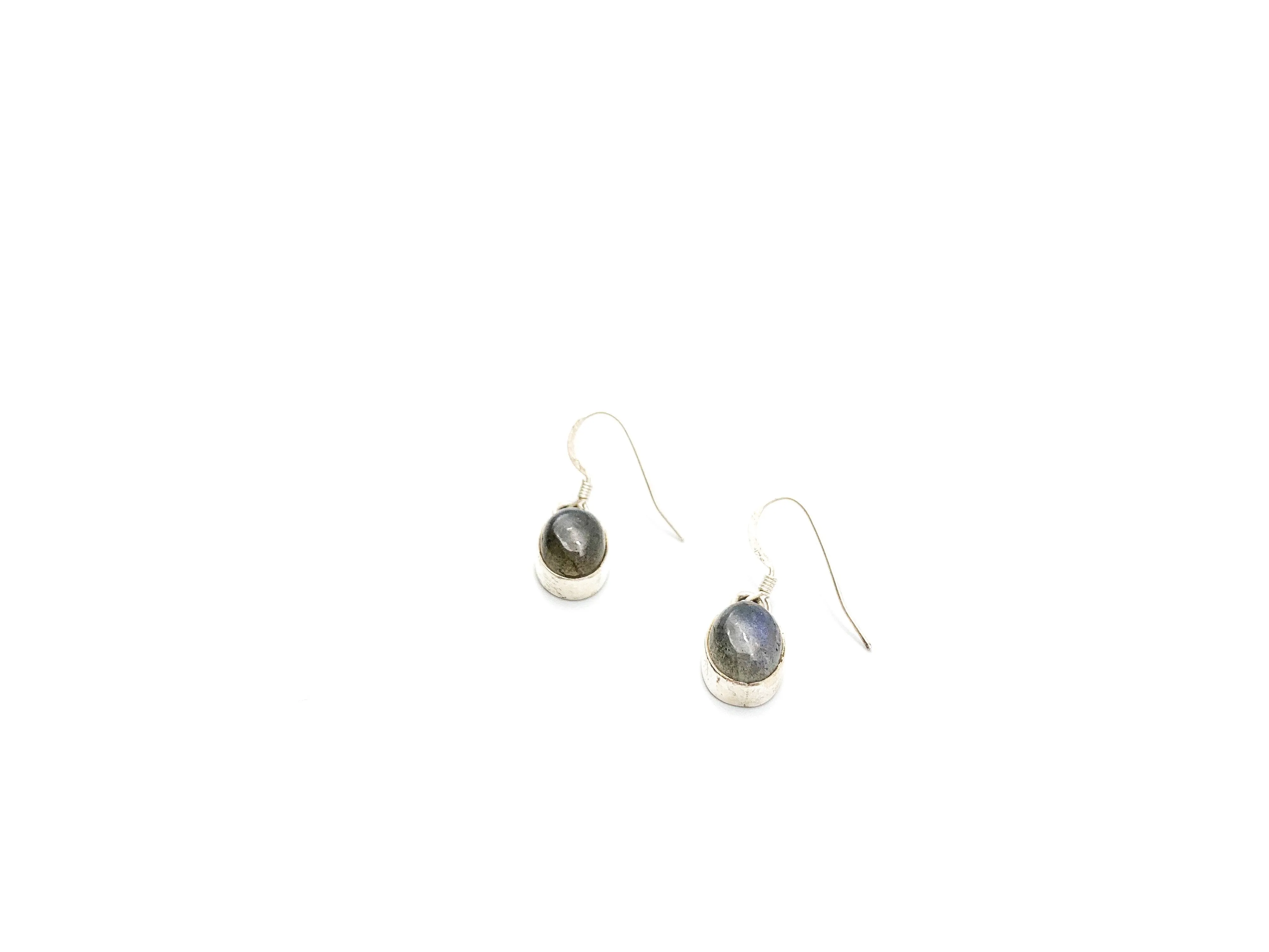 Labradorite Oval Drop Earrings