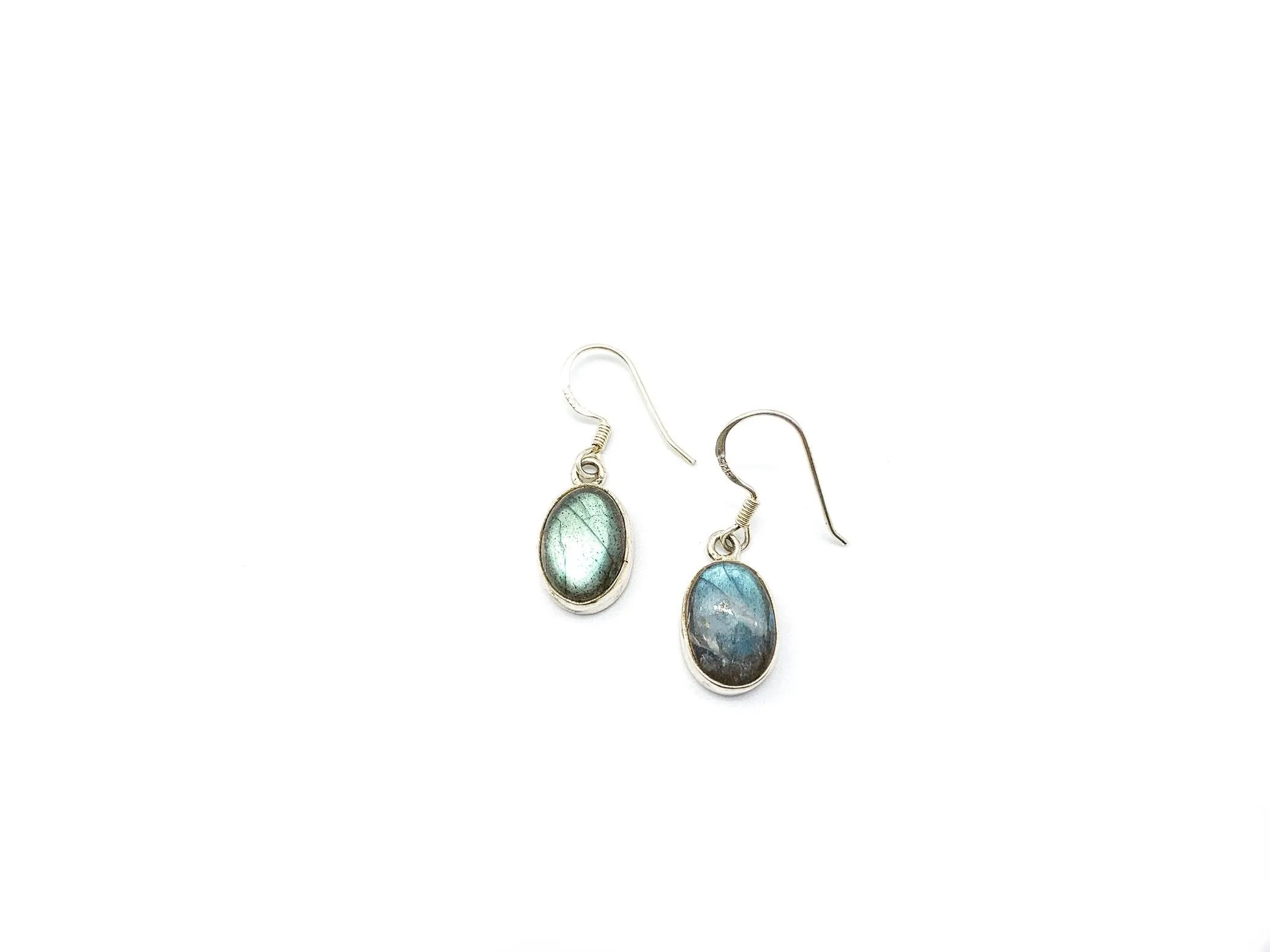 Labradorite Oval Drop Earrings