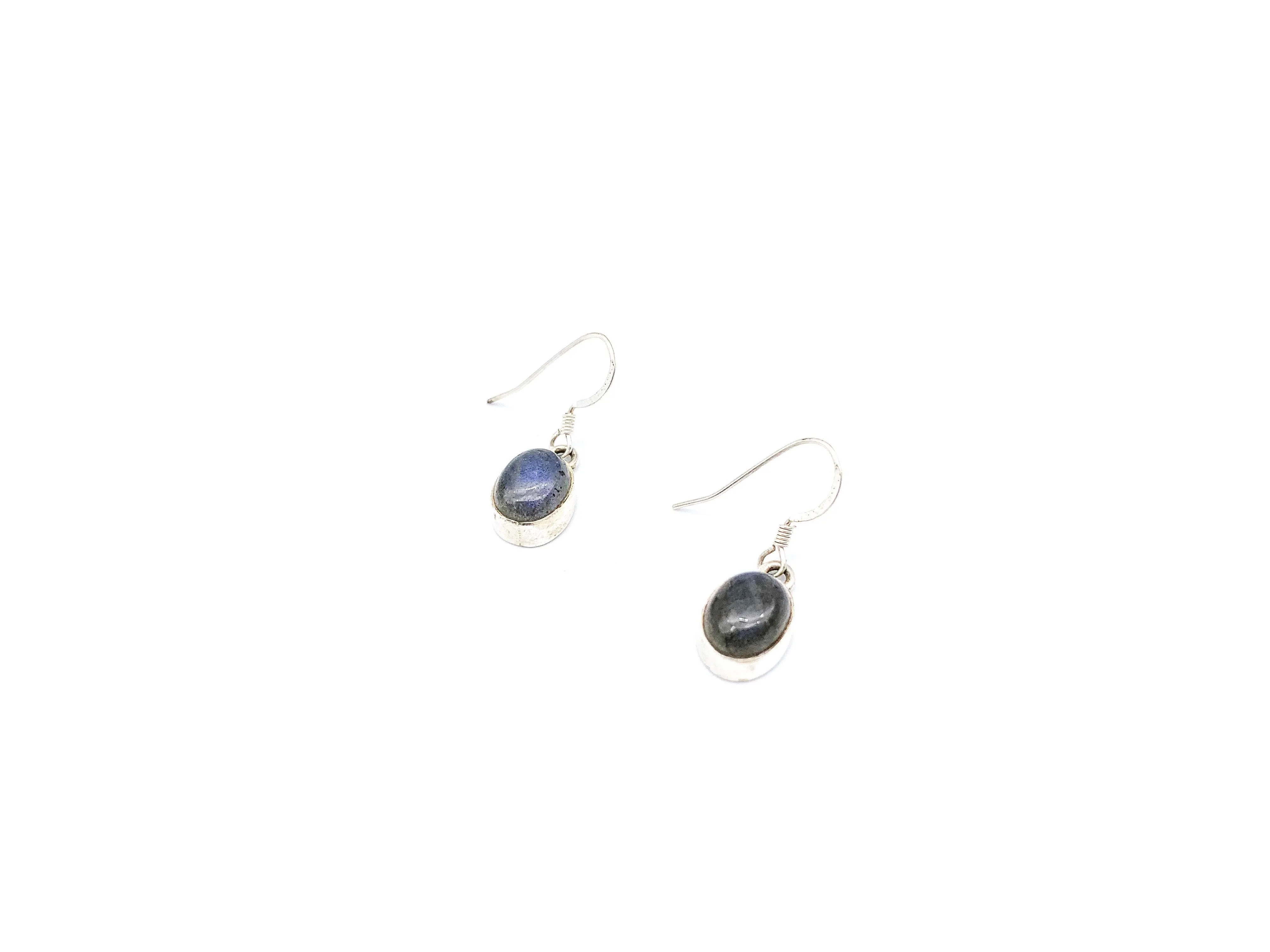 Labradorite Oval Drop Earrings