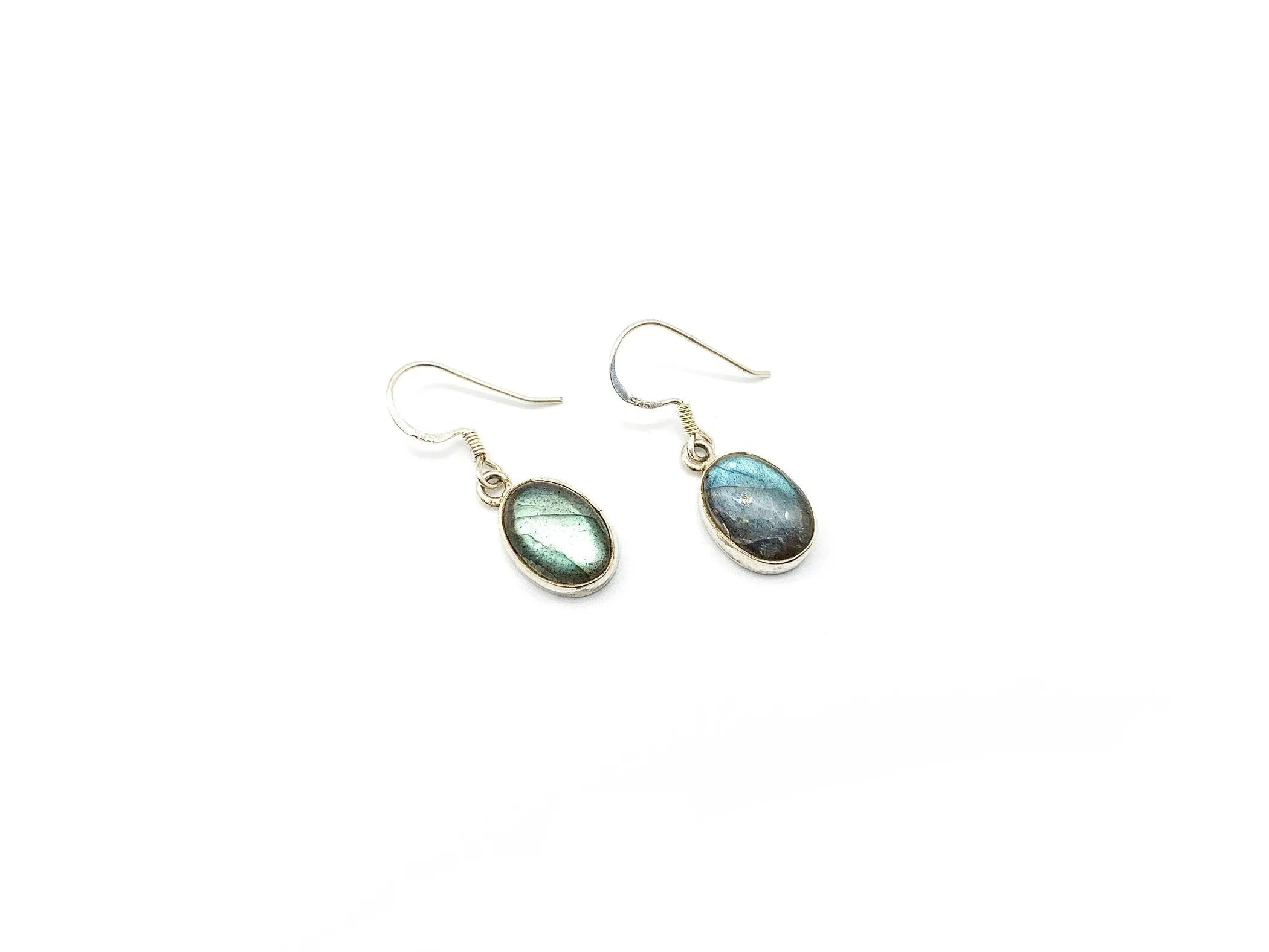 Labradorite Oval Drop Earrings