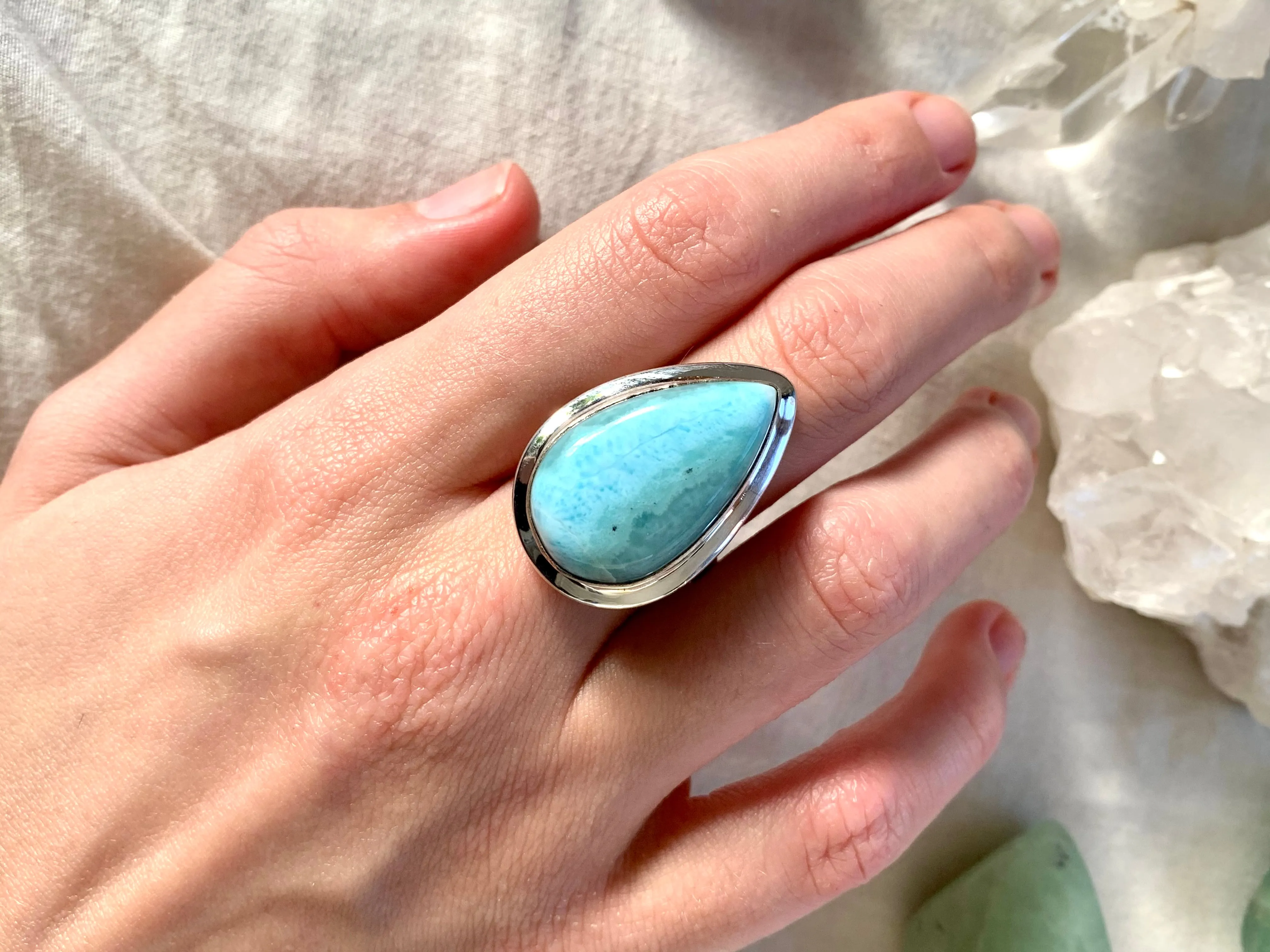 Larimar Ansley Rings - Large Mixed (One of a kind)