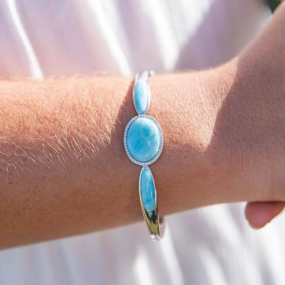 Larimar Blue Moon Eclipse Bangle