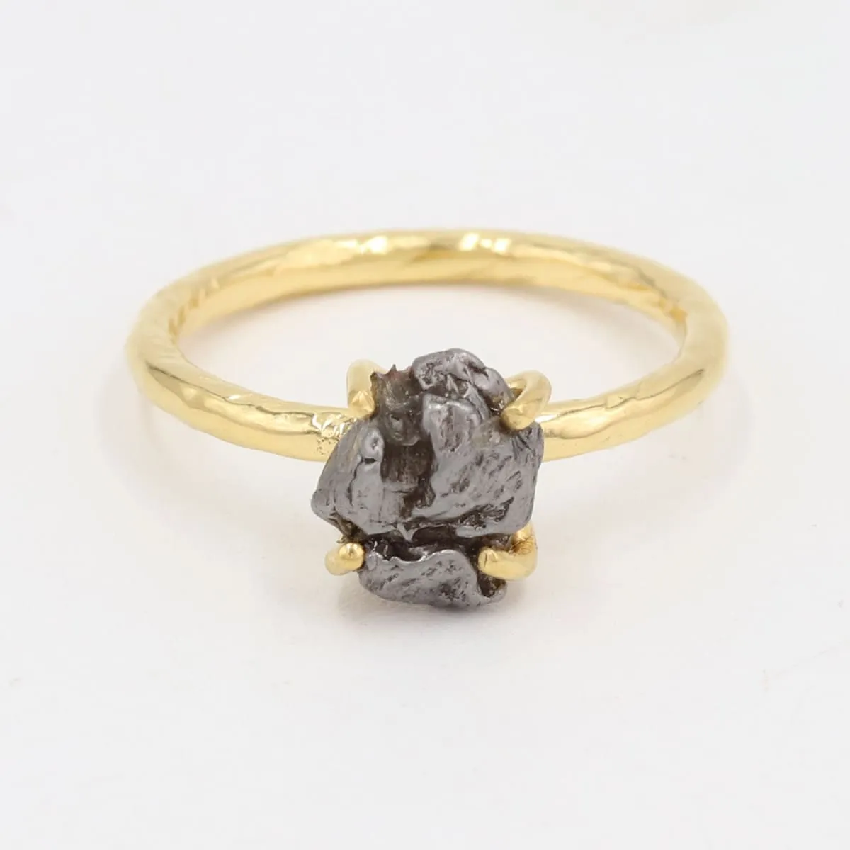 Meteorite Rings, Sterling Silver Ring, Handmade Ring, Women's Ring, Solitaire Ring, Gold Ring For Women, Gifts For Women, Mother's Day Gift,