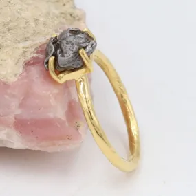 Meteorite Rings, Sterling Silver Ring, Handmade Ring, Women's Ring, Solitaire Ring, Gold Ring For Women, Gifts For Women, Mother's Day Gift,