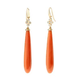 Mogul Coral Long Drop Earrings