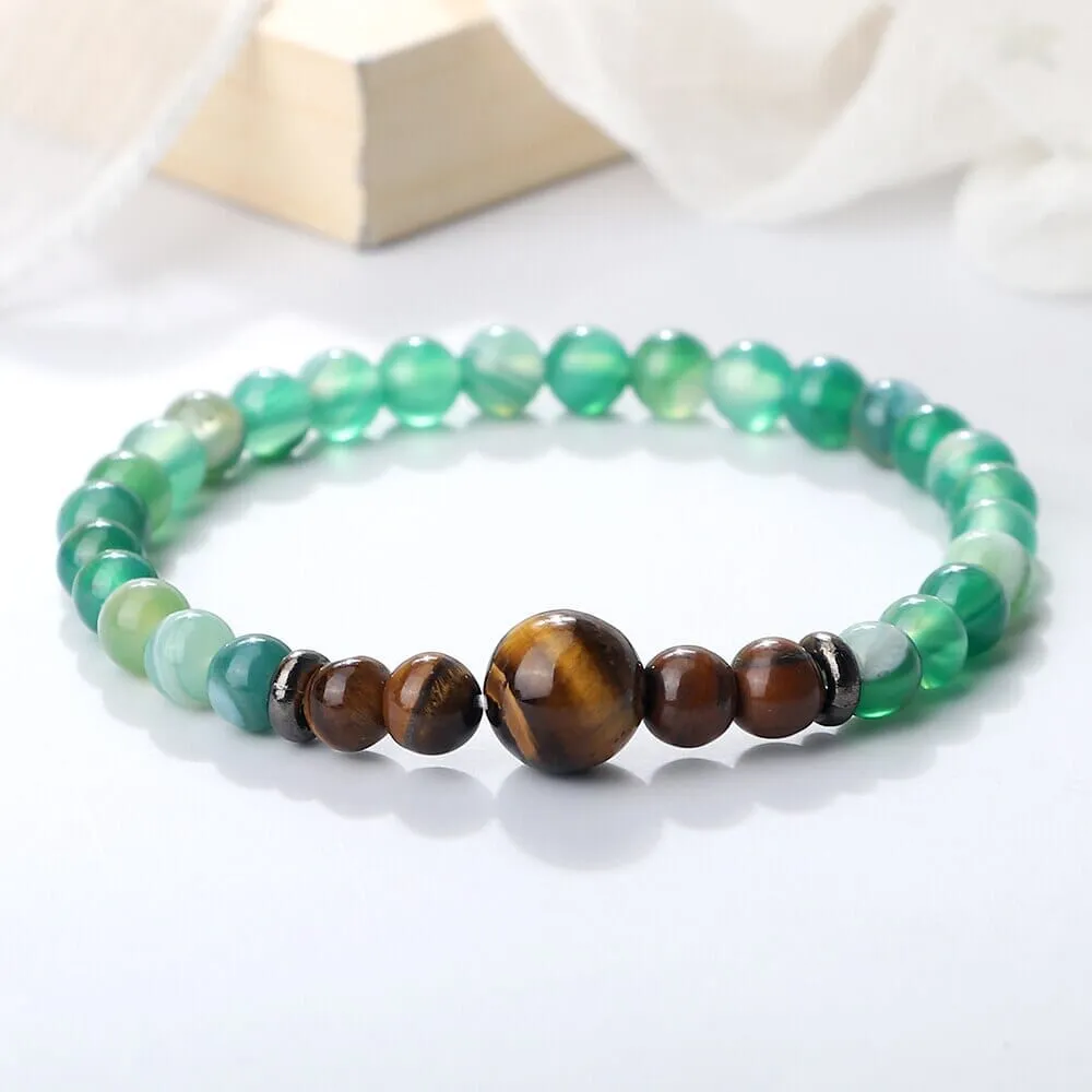 Natural Tiger Eye Malachite Healing Bracelets