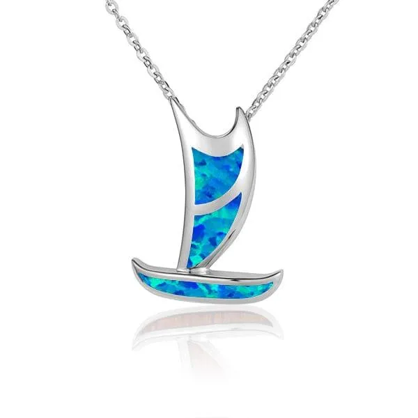 Opal Hawaiian Canoe Pendant