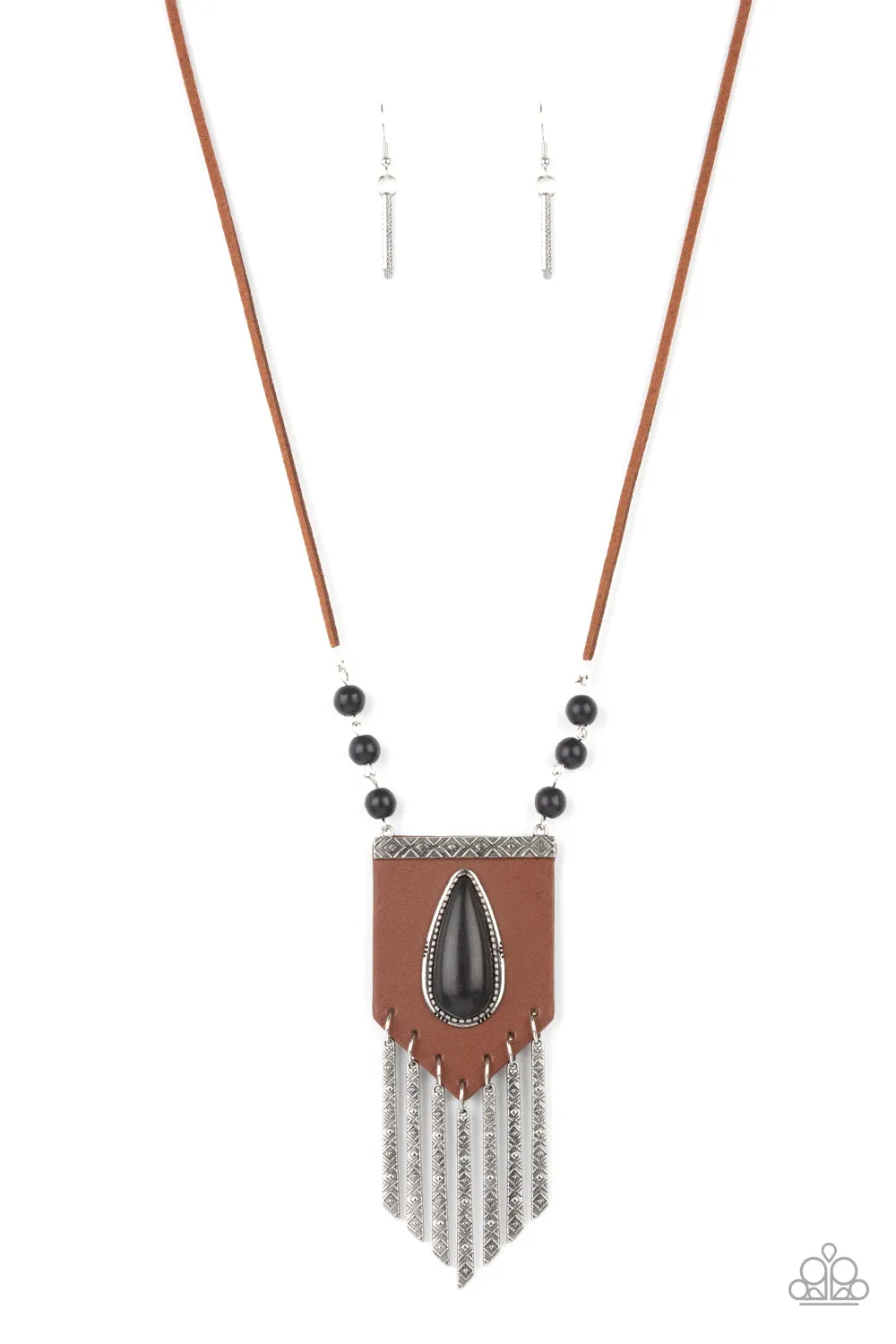 Paparazzi Necklace ~ Enchantingly Tribal - Black Tribal Necklace