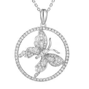 Pavé Butterfly Infinity Pendant