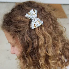 Pearl and Gold Bow - Embroidery Hair Tie