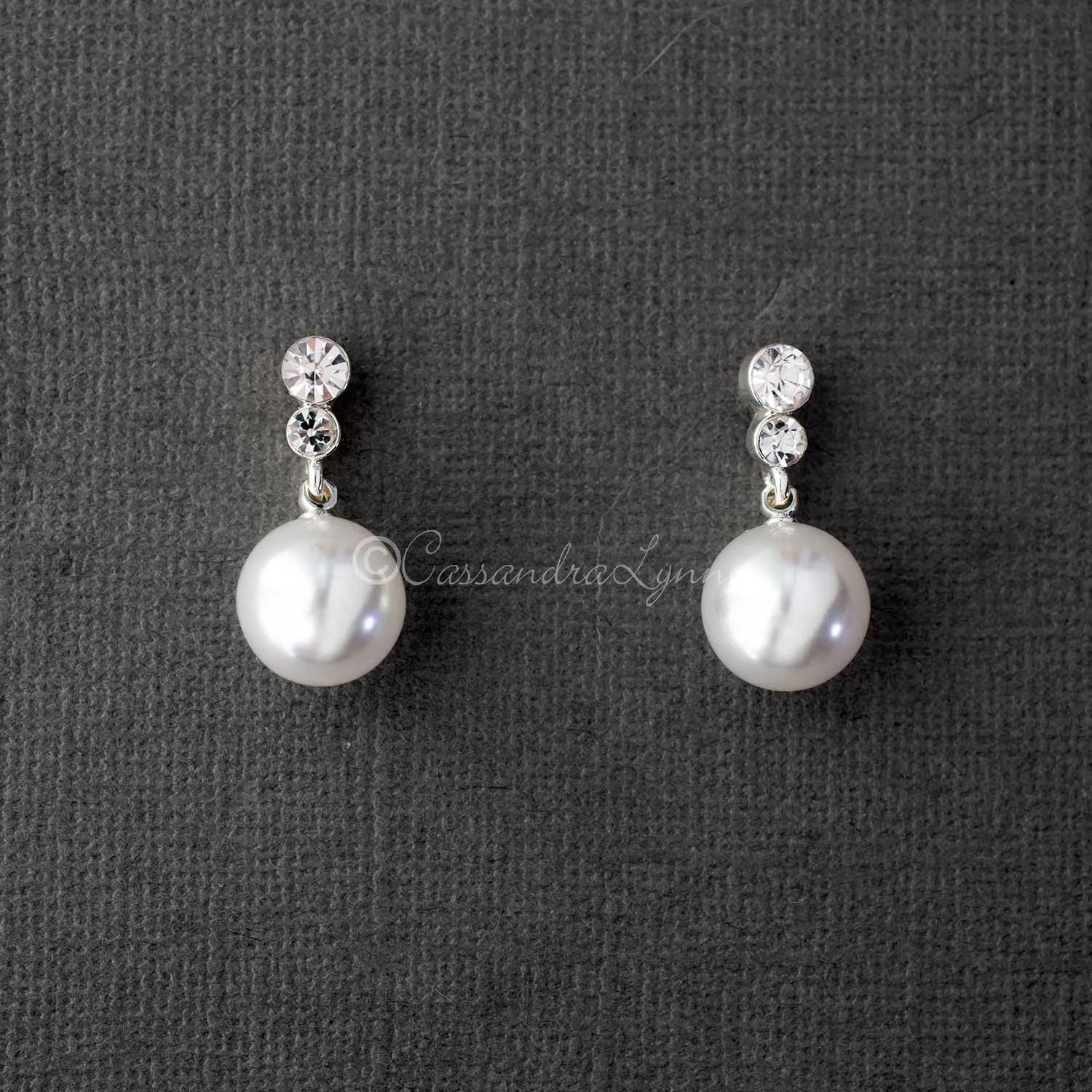 Pearl Drop Crystal Earrings