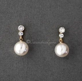 Pearl Drop Crystal Earrings