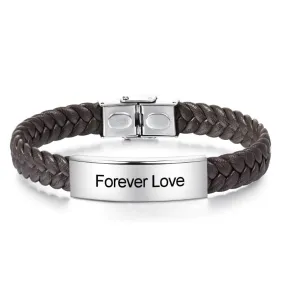 Personalized Engraved Stainless Steel Bar Bracelets