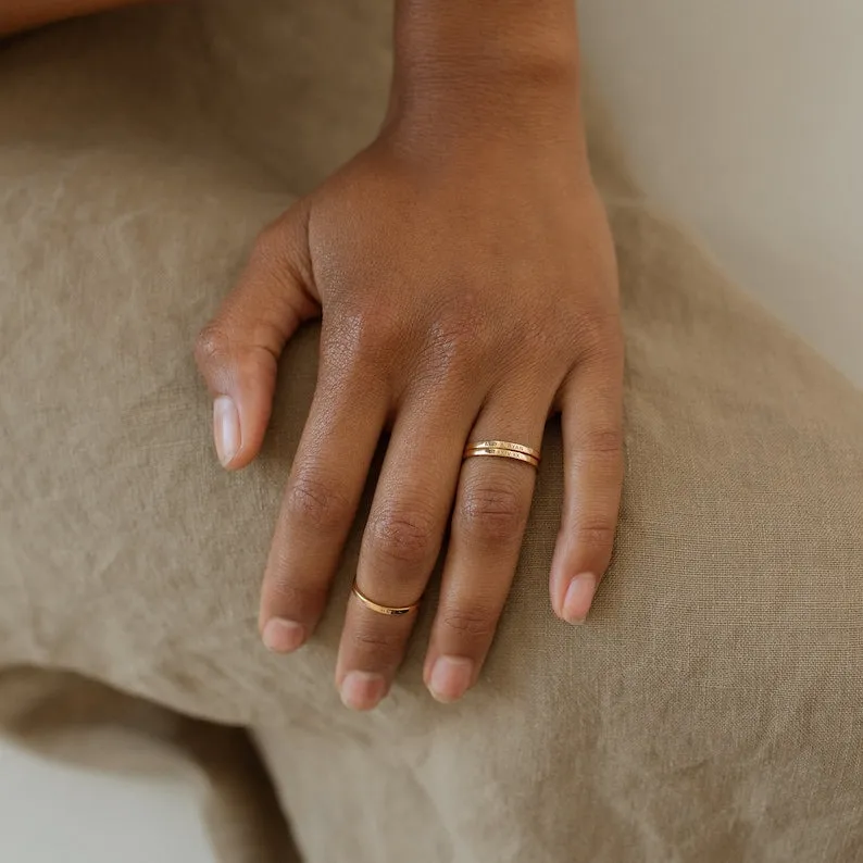 Personalized Name Ring Custom Stacking Rings Delicate Name Ring Skinny Engraved Ring Dainty Minimal Ring Mom Gift