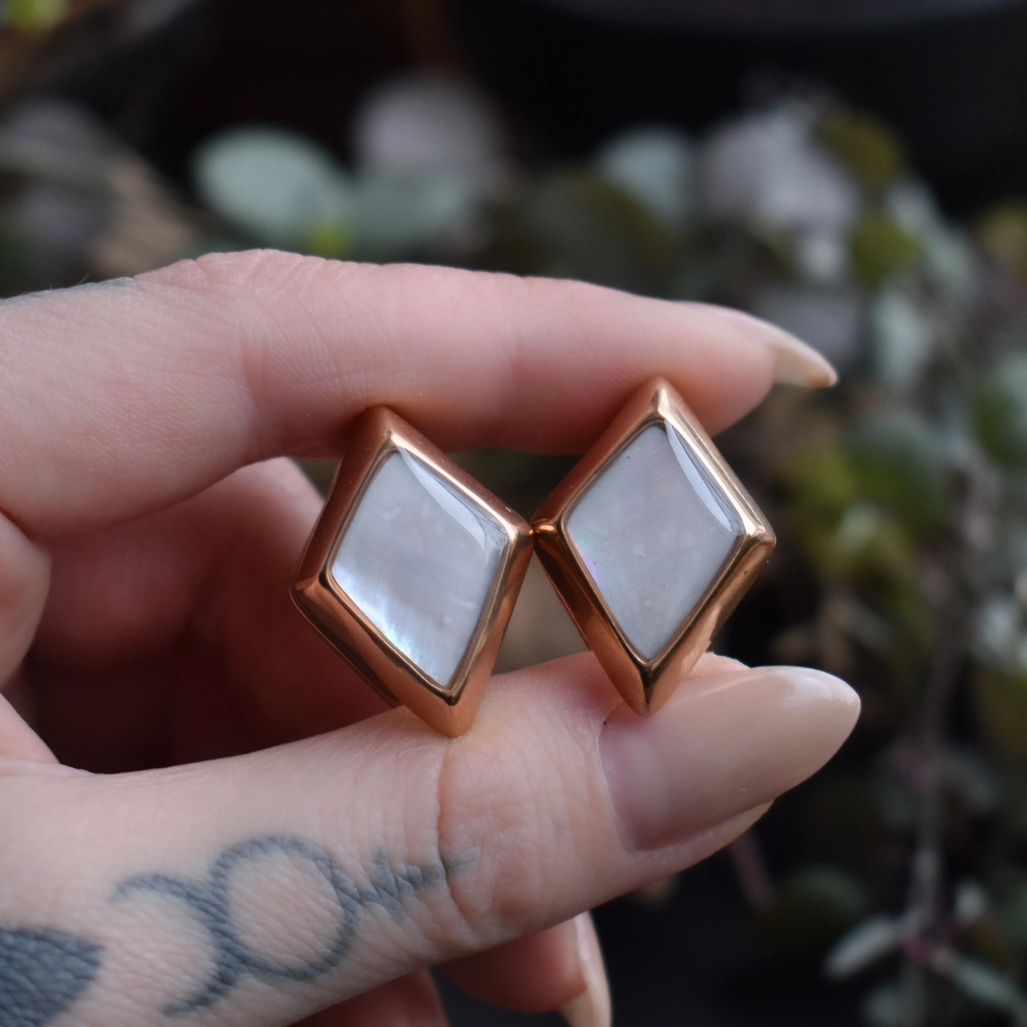 Rose Gold Rhombus Ear Weights