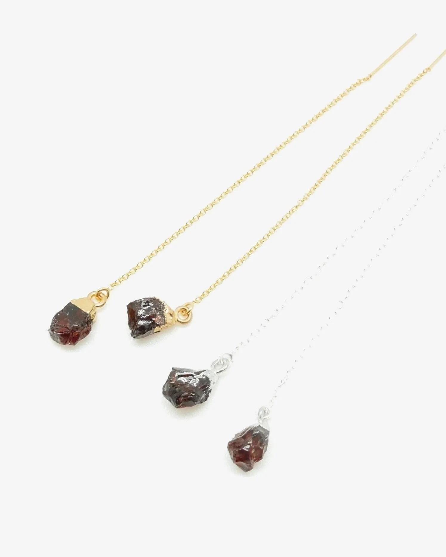 Rough Garnet Ear Threader