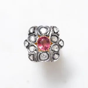 Ruby and Polki Diamond Ring